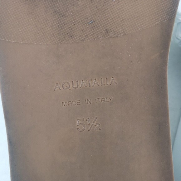 AQUATALIA Womens White Ruched Iva Round Toe Slip On Leather Slide Sandals 5.5 - Picture 11 of 11